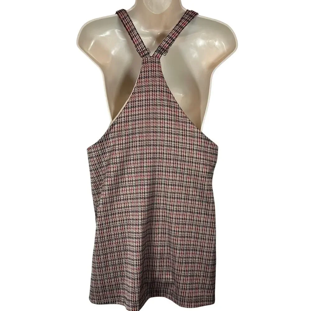 Allison and‎ Kelly medium overall plaid Women romper dress pinafore academic y2k